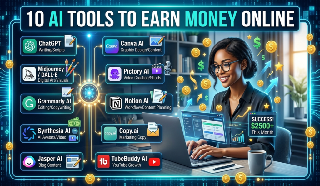 10  AI Tools to Earn Money Online