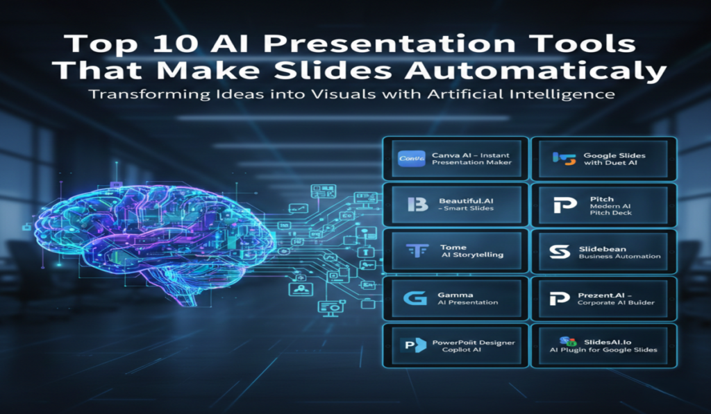 AI Presentation Tools That Make Slides Automatically (2025 Full Guide) 4 AI Presentation Tools That Make Slides