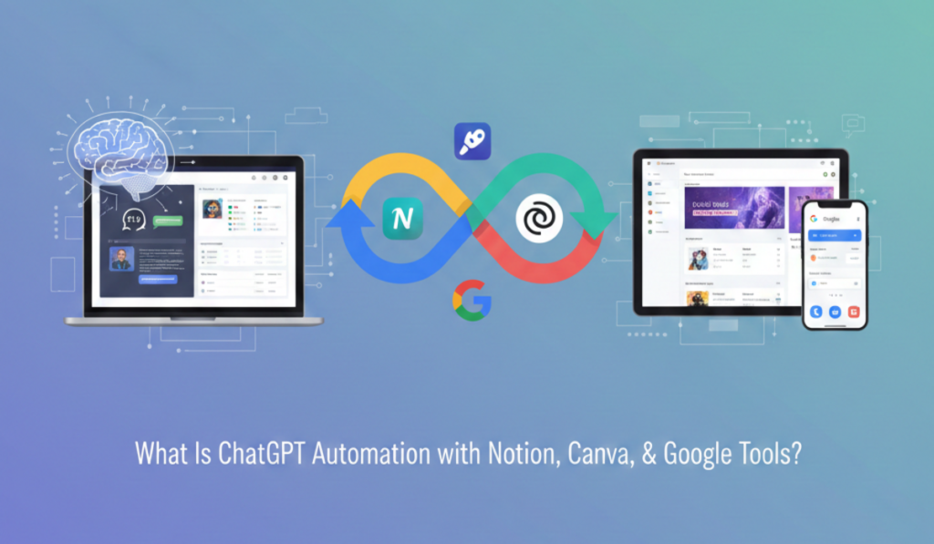 ChatGPT Automation with Notion Canva and Google Tools