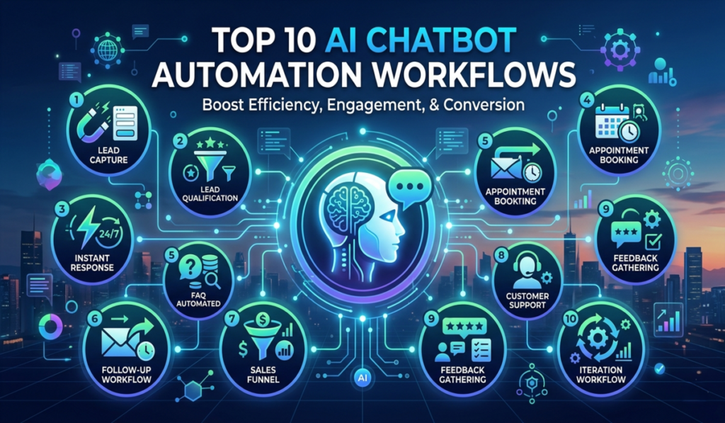 Top 10 AI Chatbot Automation Workflows