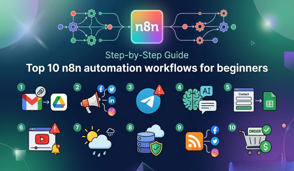 op 10 n8n automation workflows for beginners
