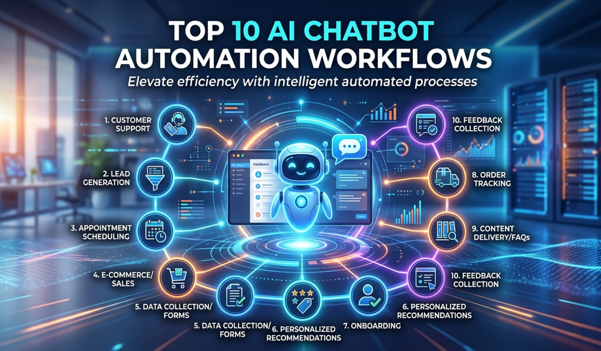 Top 10 AI Chatbot Automation Workflows